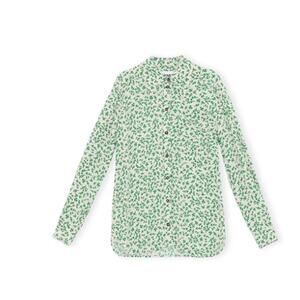 Ganni Leap Print Crepe Shirt Button Down Shirt Green Women Size 36 US Small
